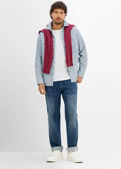 Chemise en jean manches longues, 100% coton, bonprix