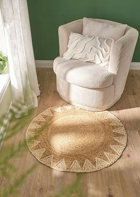 Tapis rond en jute, bonprix