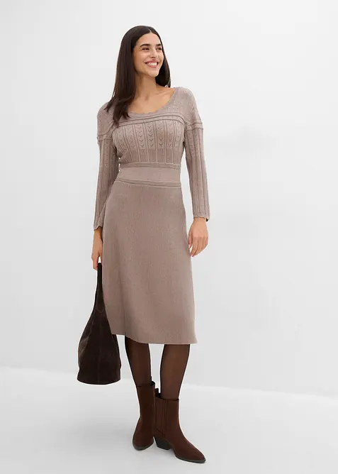 Strickkleid mit Ajourmuster, bonprix