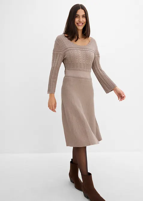 Strickkleid mit Ajourmuster, bonprix