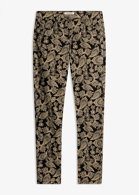 Pantalon imprim&eacute; en coton extensible, bonprix
