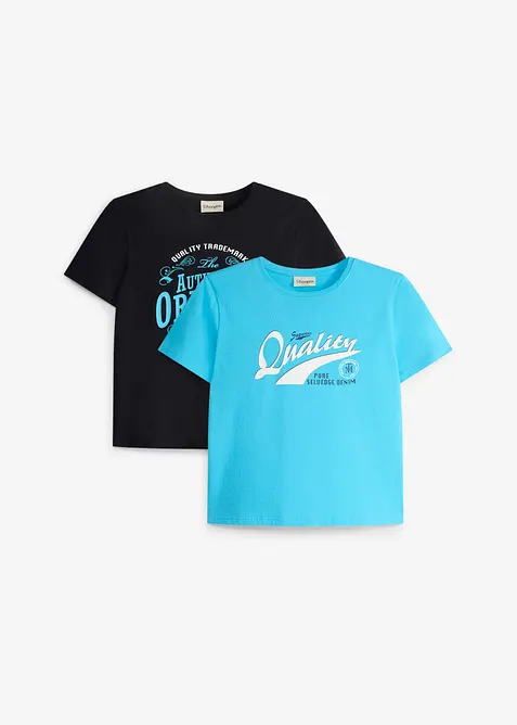 Lot de 2&nbsp;T-shirts 100% coton, bonprix