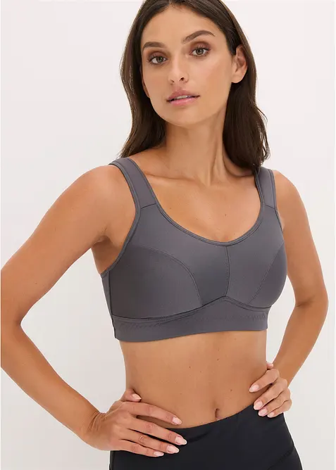 Lot de 2 soutiens-gorge de sport, maintien mod&eacute;r&eacute;, bonprix