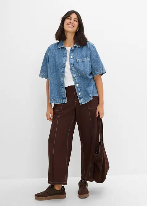 Jeansbluse aus reiner Baumwolle, bonprix