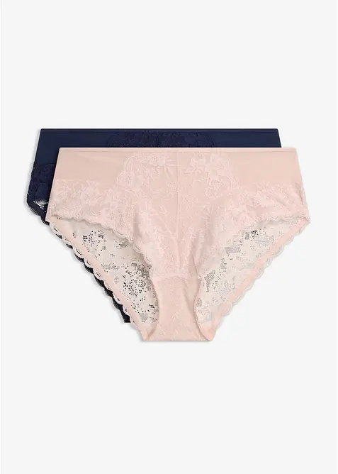 Maxislip mit zarter Spitze (2er Pack), bonprix