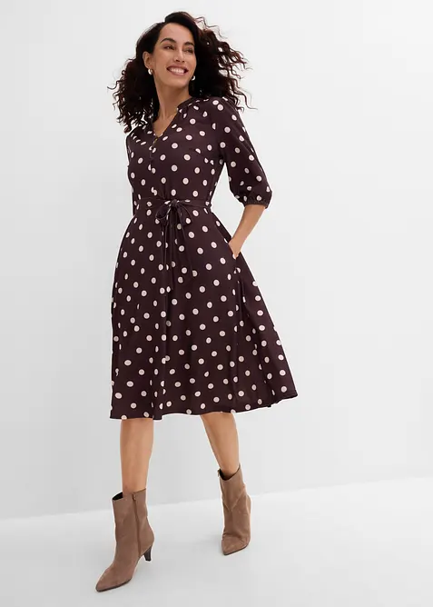 Robe en jersey avec lien &agrave; nouer, bonprix