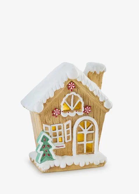 Objet d&eacute;co LED en forme de maison de pain d&rsquo;&eacute;pices, bonprix