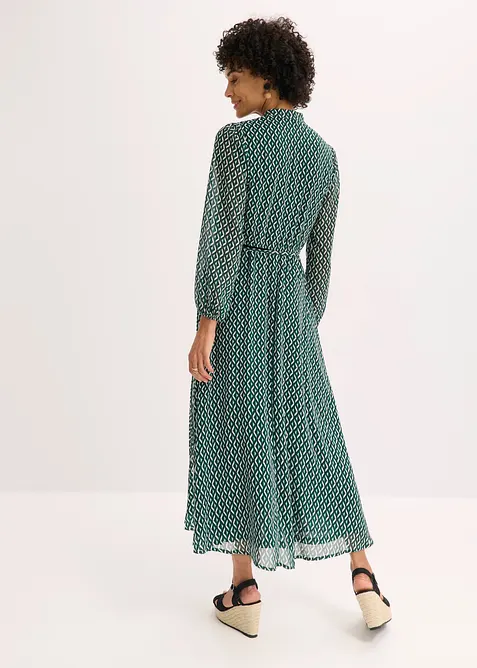 Chiffonkleid mit Kontrast-Pipings, bonprix
