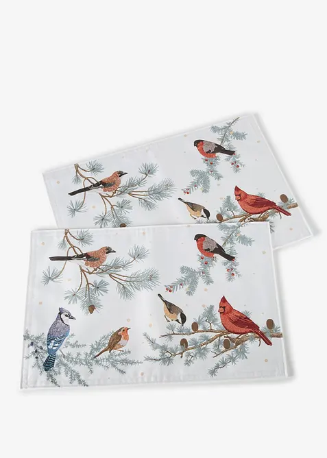 Tischsets mit Winterv&ouml;geln (2er Pack), bonprix