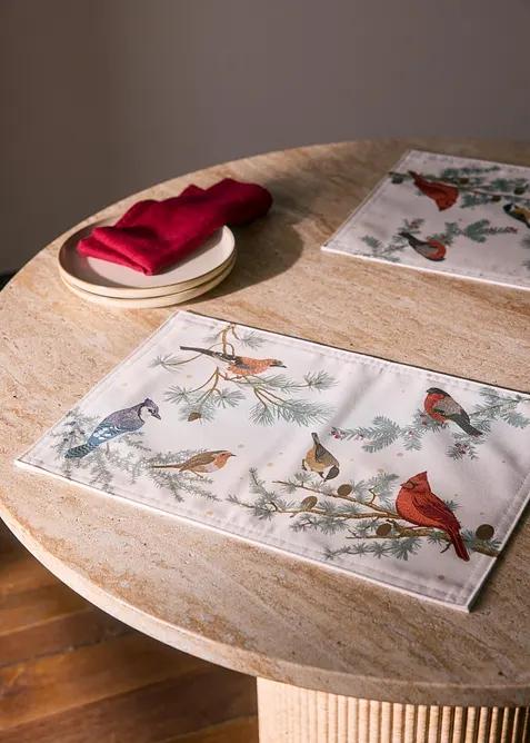 Tischsets mit Winterv&ouml;geln (2er Pack), bonprix