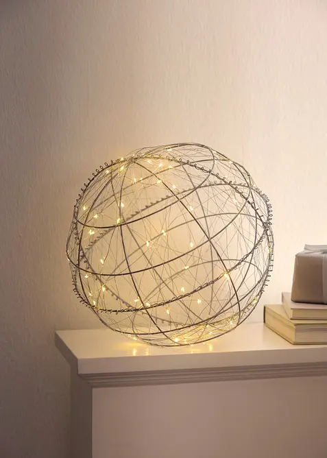 Objet d&eacute;co LED boule en fil m&eacute;tallique, bonprix