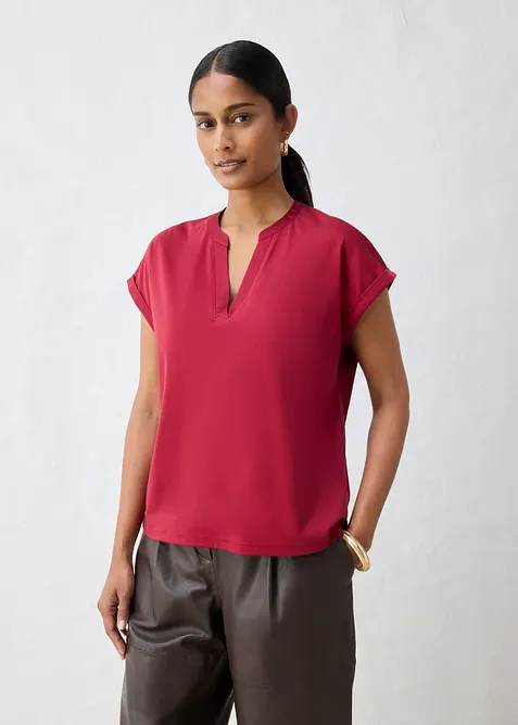Shirt aus glattem Baumwoll-Seiden-Mix, bonprix