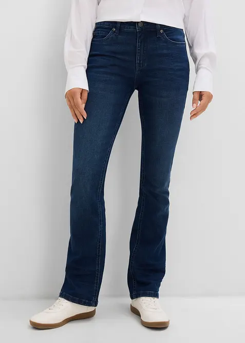 Jean bootcut taille mi-haute, extensible, bonprix