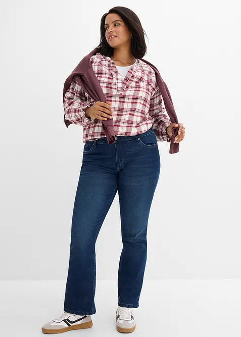 Jean bootcut taille mi-haute, extensible, bonprix