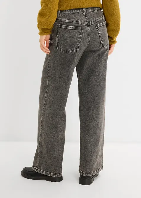 Wide-Leg-Jeans Mid Waist, bonprix