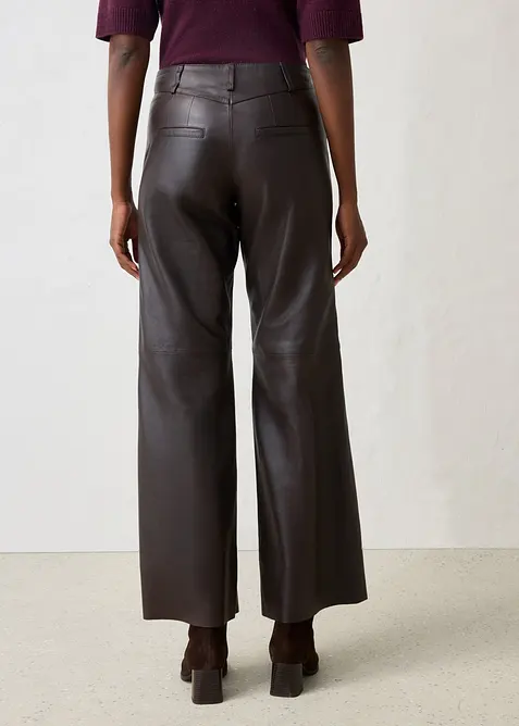 Pantalon large en cuir d&rsquo;agneau nappa, bonprix