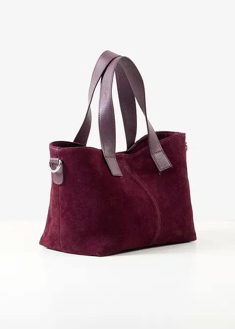 Sac &agrave; main en cuir velours, bonprix
