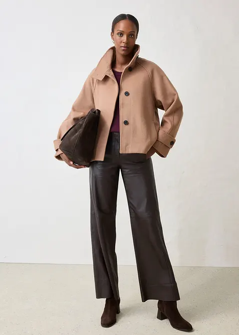 Jacke mit weichem Wollanteil, bonprix