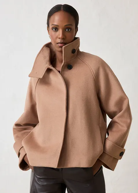 Jacke mit weichem Wollanteil, bonprix