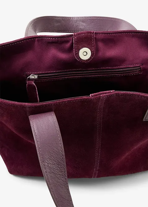 Sac &agrave; main en cuir velours, bonprix
