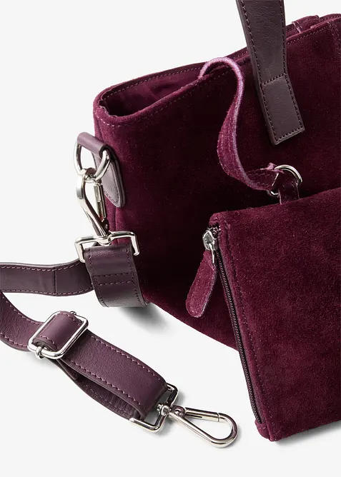 Sac &agrave; main en cuir velours, bonprix