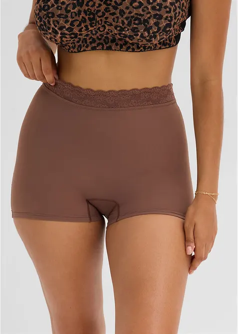 Lot de 2 boxers sculptants &agrave; dentelle, maintien l&eacute;ger, bonprix