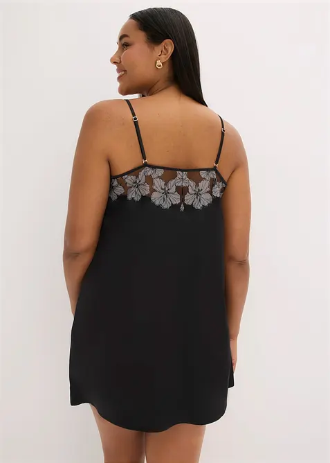 Nuisette en satin avec broderies, bonprix