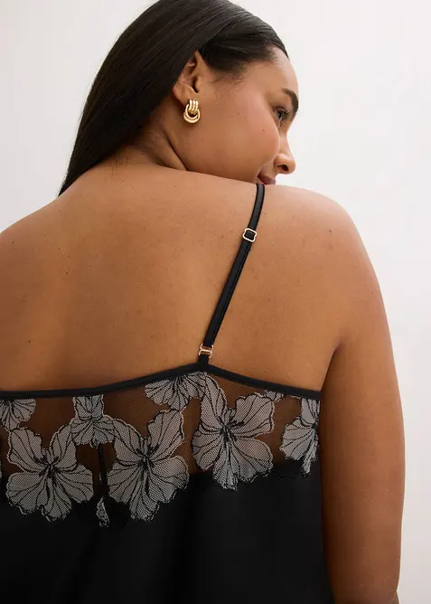 Nuisette en satin avec broderies, bonprix