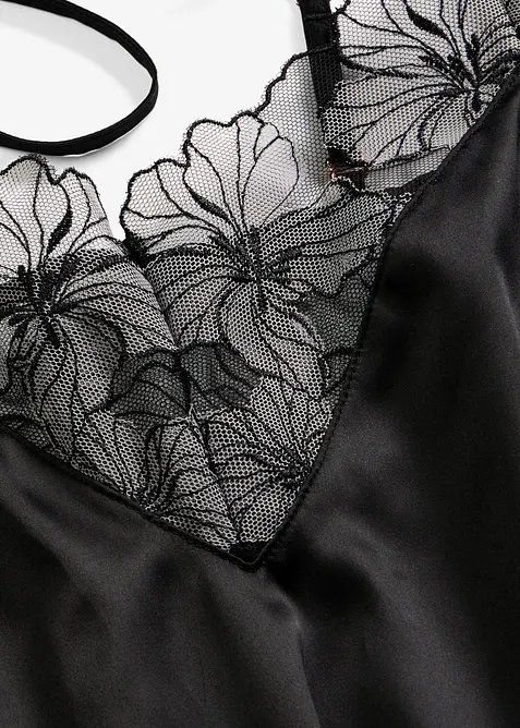 Nuisette en satin avec broderies, bonprix
