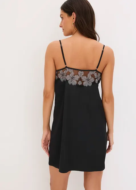 Nuisette en satin avec broderies, bonprix