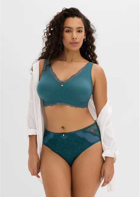 Soutien-gorge bralette minimiseur avec dentelle, sans armatures, bonprix