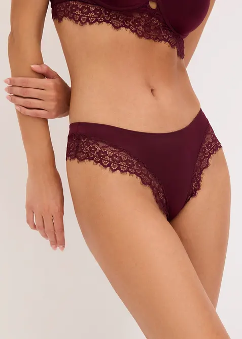 Slip br&eacute;silien avec dentelle, bonprix
