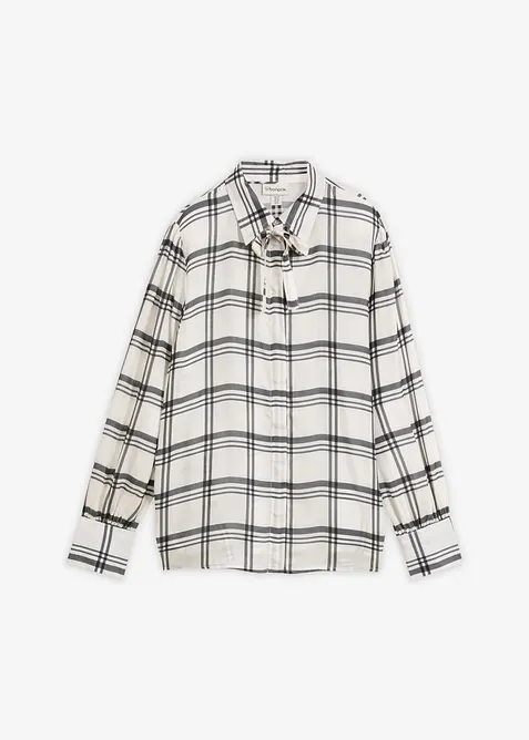 Bluse aus gl&auml;nzendem Seiden-Mix, bonprix