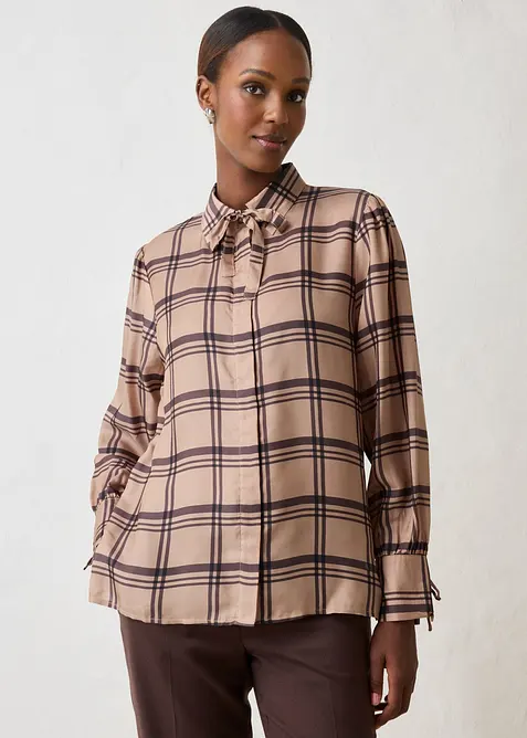 Bluse aus gl&auml;nzendem Seiden-Mix, bonprix