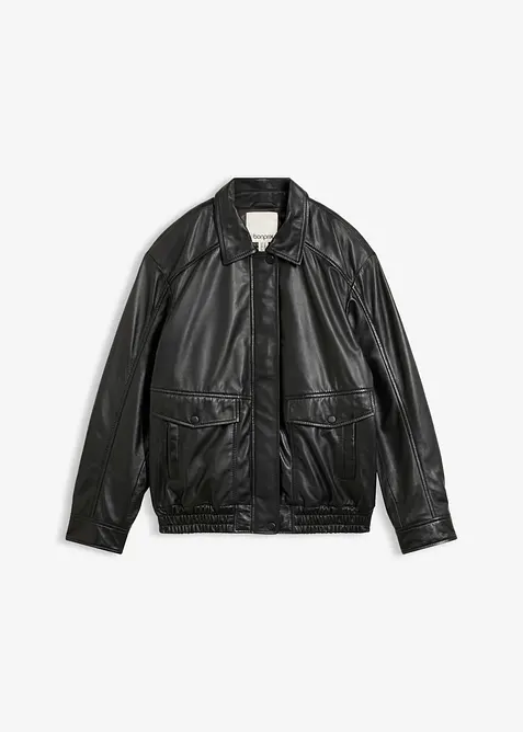 Oversize Leder-Blouson aus Lammnappa, bonprix