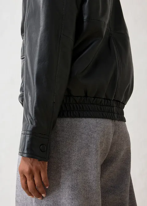 Oversize Leder-Blouson aus Lammnappa, bonprix