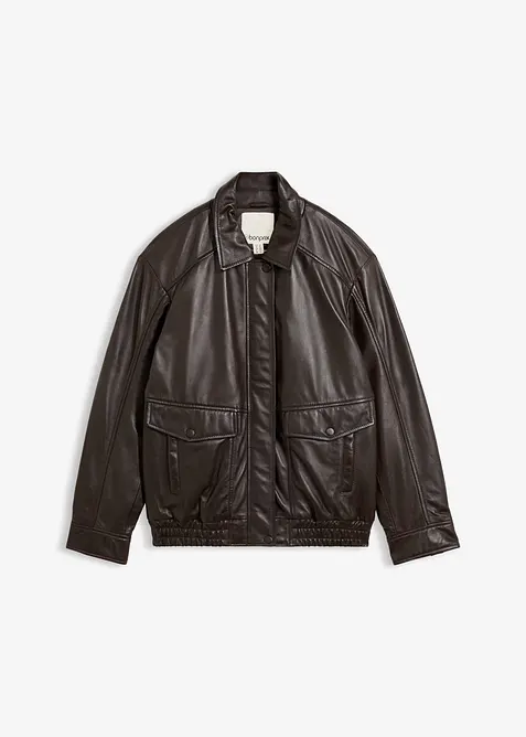 Oversize Leder-Blouson aus Lammnappa, bonprix