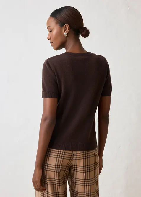 Kurzarmpullover aus reinem Kaschmir mit Good Cashmere Standard&reg;, bonprix