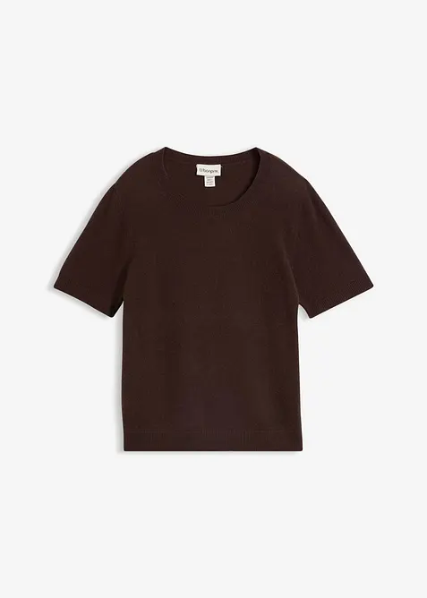 Kurzarmpullover aus reinem Kaschmir mit Good Cashmere Standard&reg;, bonprix