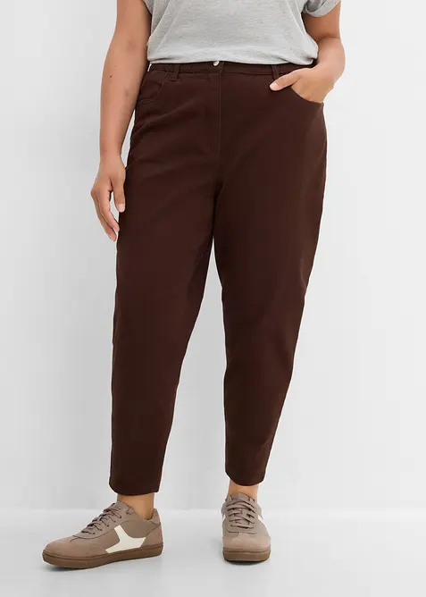 Pantalon mom taille haute en twill, bonprix