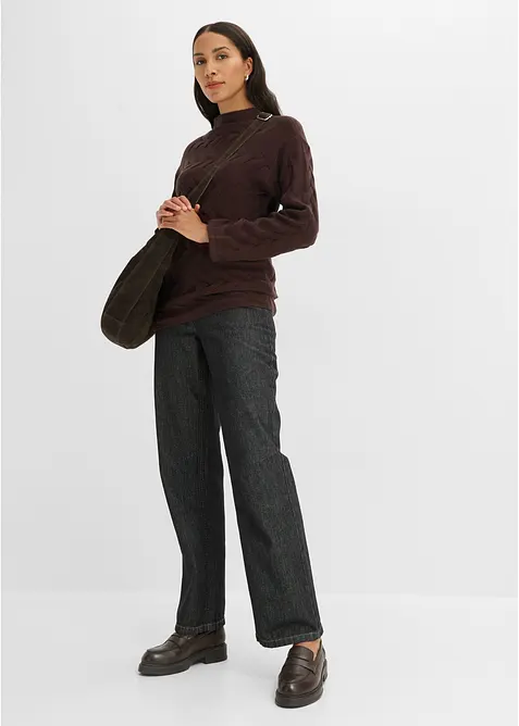 Pull en maille &agrave; torsades, bonprix