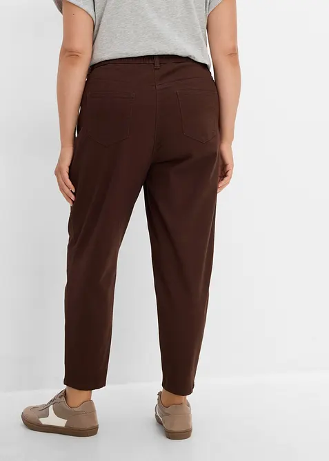 Pantalon mom taille haute en twill, bonprix