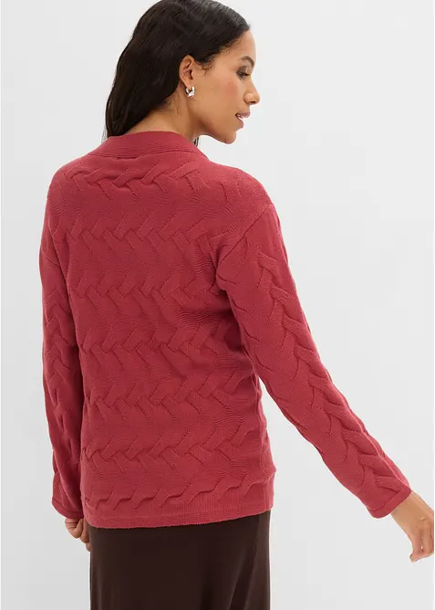 Pull en maille &agrave; torsades, bonprix