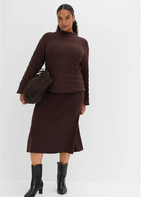 Strickpullover mit Zopfmuster, bonprix