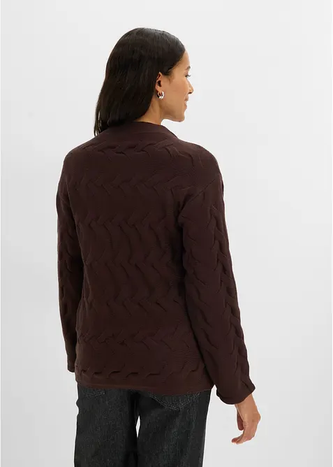 Pull en maille &agrave; torsades, bonprix