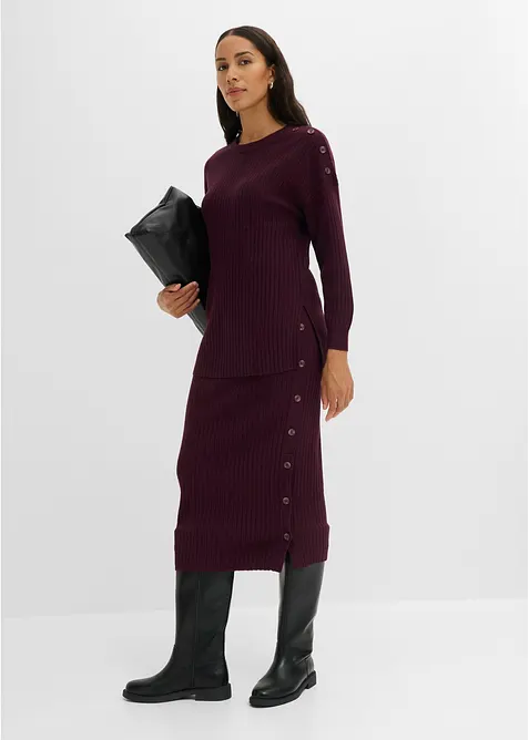 Viskose-Mix Pullover mit Deko Knopfleiste, bonprix