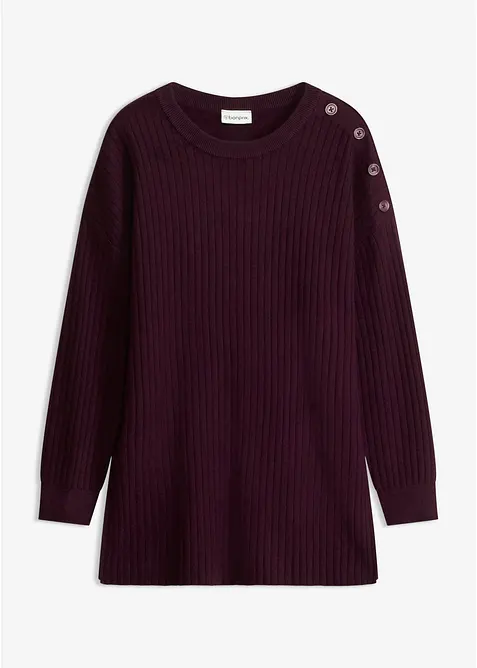 Viskose-Mix Pullover mit Deko Knopfleiste, bonprix