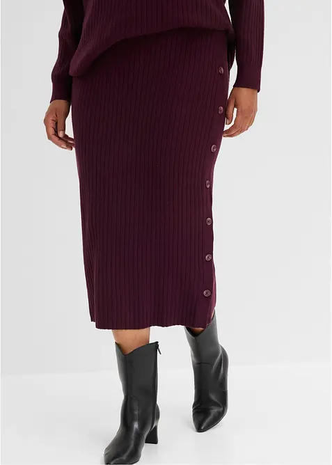 Strickrock mit Schlitz und Kn&ouml;pfen, bonprix