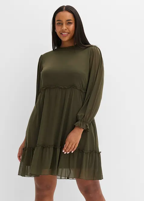 Robe en jersey et mesh fin, bonprix