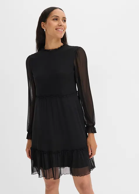 Jerseykleid aus feinem Mesh, bonprix